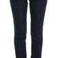 Blue Virgin Wool Slim Fit Casual Pants