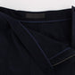 Blue Virgin Wool Slim Fit Casual Pants