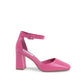Pink Artificial Leather Platform Pumps
