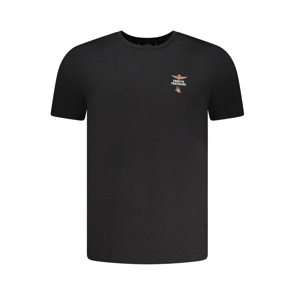 "Black Cotton Men Underwear Crew Neck Tee"