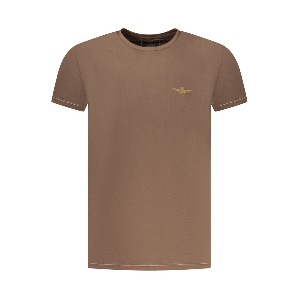 Brown Cotton Men T-Shirt