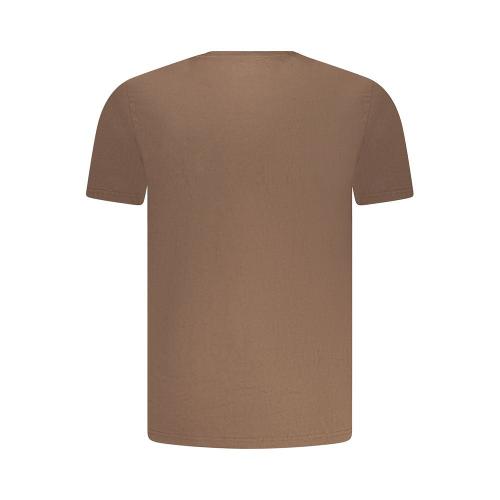 Brown Cotton Men T-Shirt