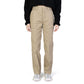 Beige Cotton Casual Pants