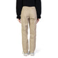 Beige Cotton Casual Pants