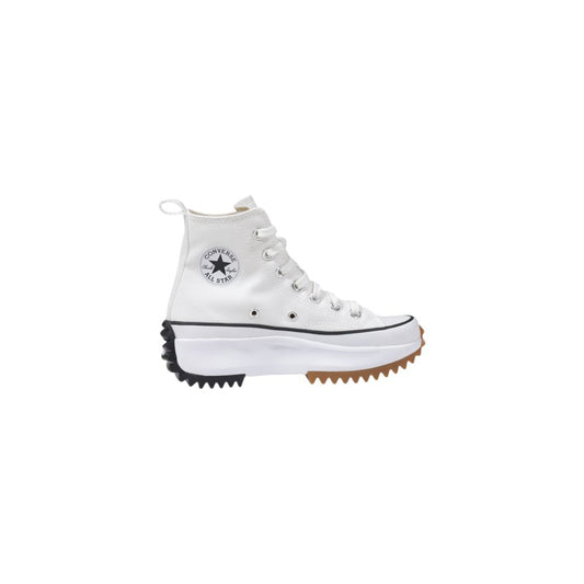 White Fabric High Top Sneakers