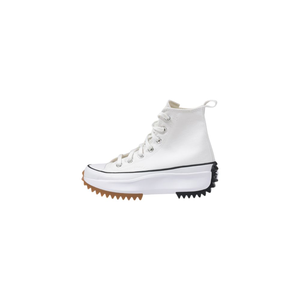 White Fabric High Top Sneakers