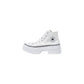 White Fabric Chunky Sneakers