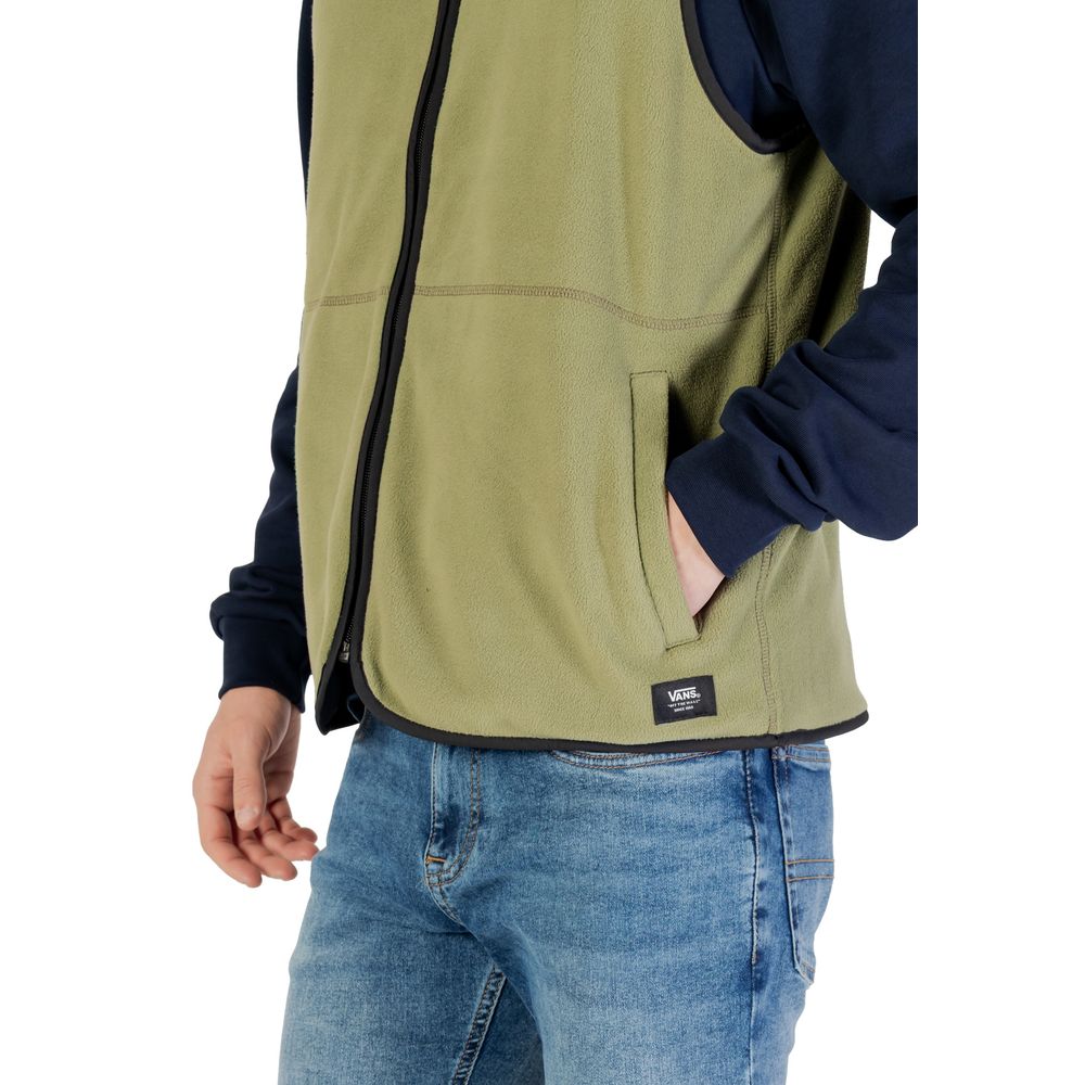 Green Polyester Sleveless Jacket