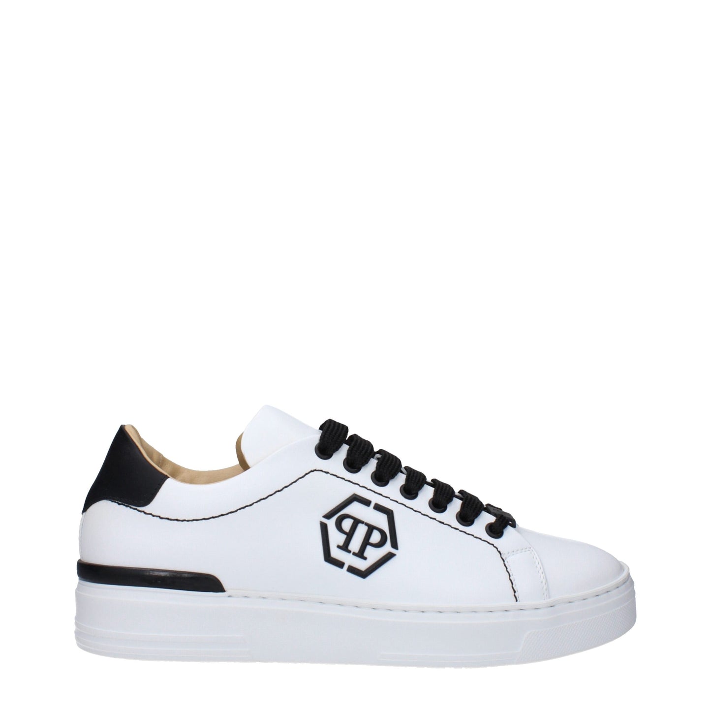 White Leather Low Top Sneakers