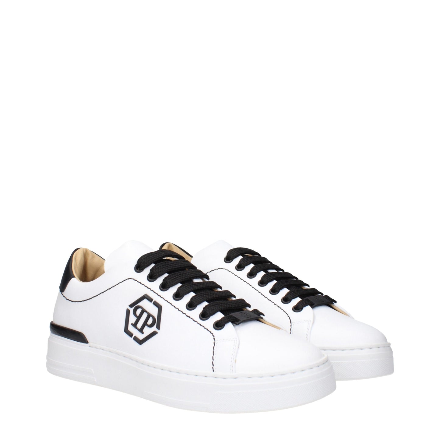 White Leather Low Top Sneakers