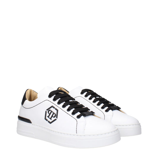 White Leather Low Top Sneakers