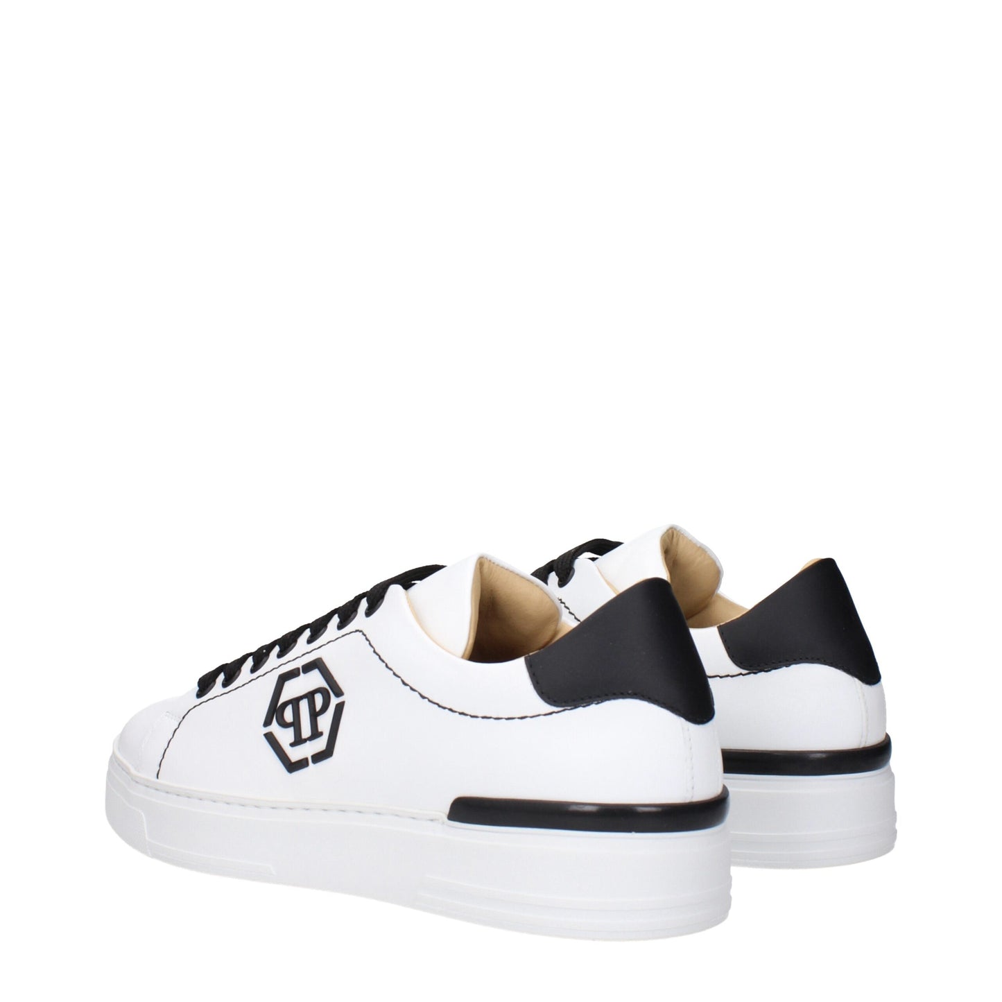White Leather Low Top Sneakers