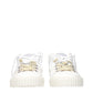 White Leather Low Top Sneakers