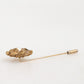 Gold Tone Green Stone Antique Men Accessory Brooch Pin