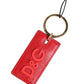 Red Calf Leather D&G Logo Metal Ring Keychain Keyring