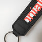 Black Logo Polyester Silver Brass Holder Keychain Keyring