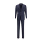 Blue Fleece Wool Two-Piece Suit