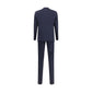 Blue Fleece Wool Two-Piece Suit