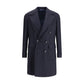 Blue Fleece Wool Coat