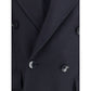 Blue Fleece Wool Coat