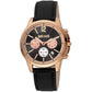 Black Leather Dress Watch