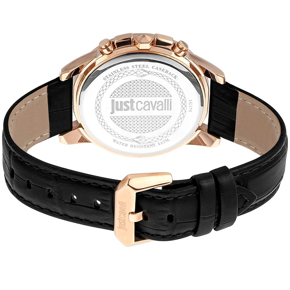 Black Leather Dress Watch