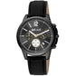 Black Leather Dress Watch