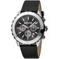 Black Leather Dress Watch