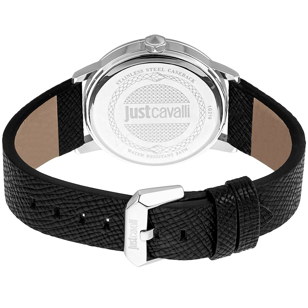 Black Leather Dress Watch