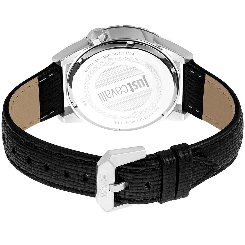 Black Leather Dress Watch