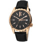 Black Leather Dress Watch