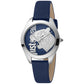 Blue Leather Dress Watch