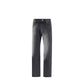 Black Cotton Straight-Leg Jeans