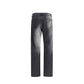 Black Cotton Straight-Leg Jeans