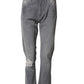 Gray Tattered Mid Waist Men Straight Denim Trouser Jeans