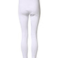 White Cotton Mid Waist Tights Leggings Pants
