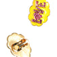Gold Brass LOVE Cartoon Crystal Clip-On Jewelry  Earrings