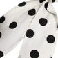 Scrunchie White Cotton Polka Dot Scarf Tie Accessory Hair