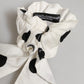 Scrunchie White Cotton Polka Dot Scarf Tie Accessory Hair