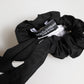 Black Cotton Polka Dot Scarf Tie Accessory Hair Scrunchie