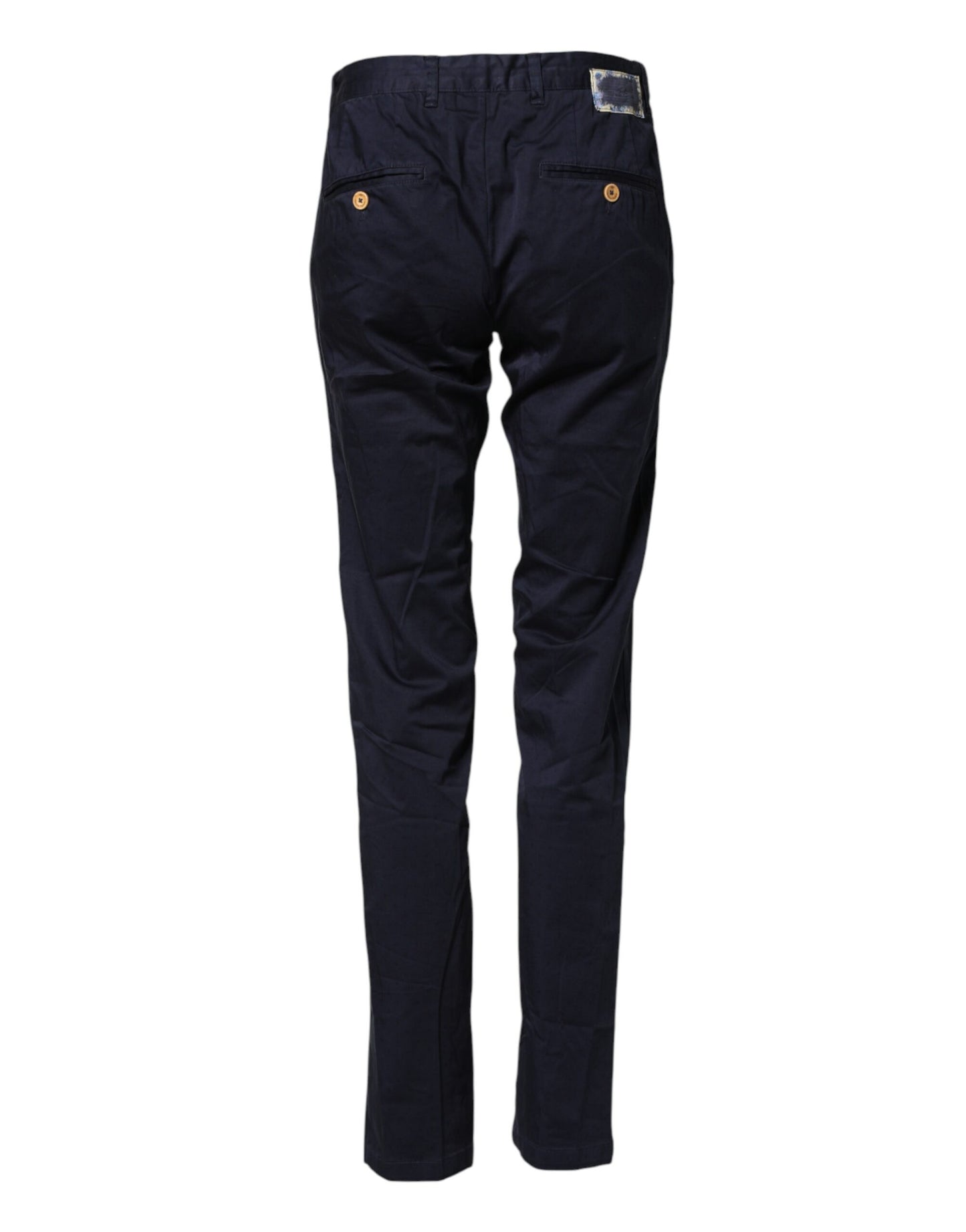 Dark Blue Cotton Skinny Men Trouser Pants