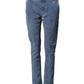 Blue Cotton Stretch Men Chino Trouser Pants