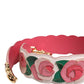 Strap White Floral Calf Leather Bag Accessory Shoulder