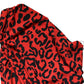Red Leopard Print Nylon Sheath Midi Dress