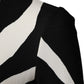 Black White Zebra Viscose Sheath Midi Dress