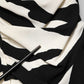 Black White Zebra Viscose Sheath Midi Dress