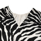 Black White Zebra Silk Sheath Mini Dress