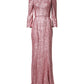 Pink Sequinned Mermaid Long Gown Dress