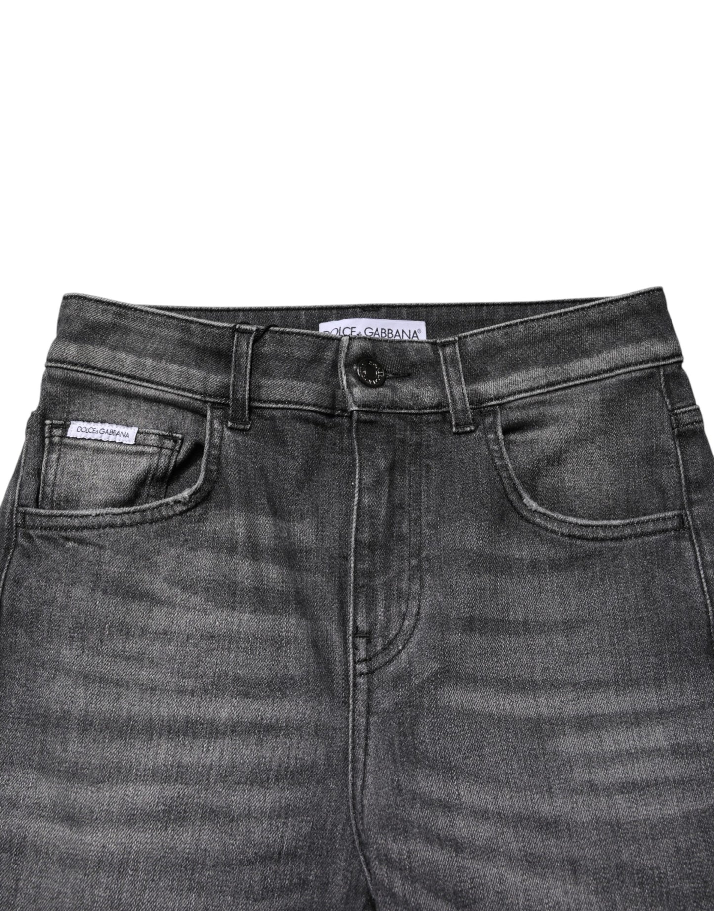 Gray High Waist Cotton Skinny Denim Jeans