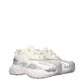 White Fabric Chunky Sneakers